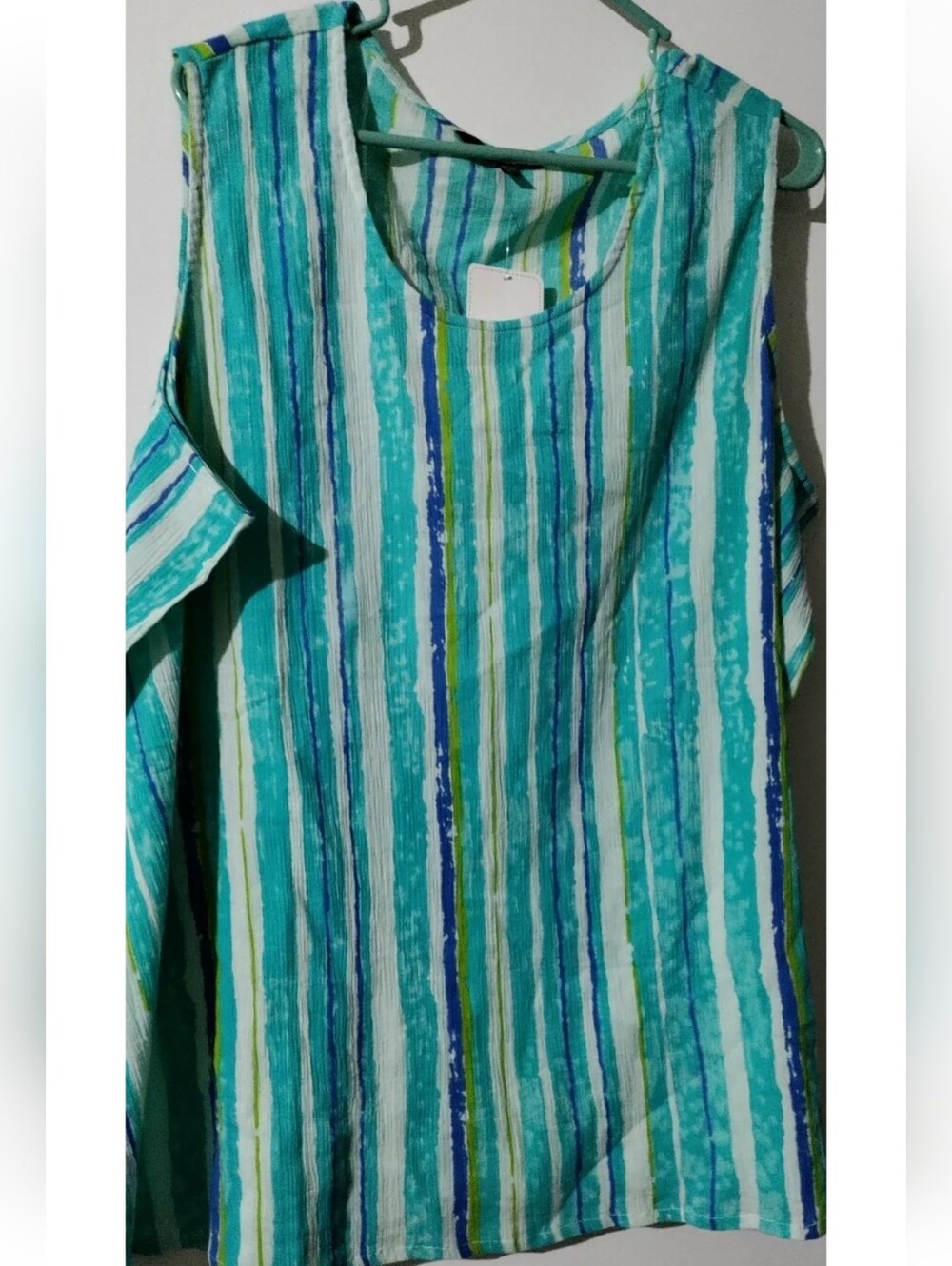 New Ulla Popken 3X 24/26 Blue Designs Tank Top